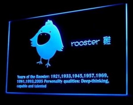 Chinese Zodiac Rooster LED Neon Sign